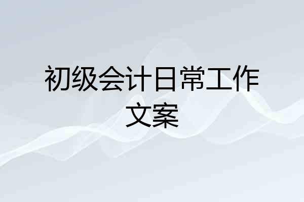 初级会计日常工作文案