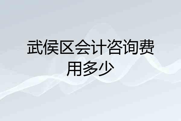 武侯区会计咨询费用多少