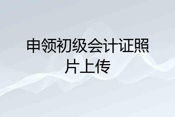 申领初级会计证照片上传