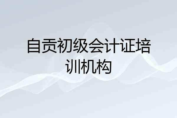 自贡初级会计证培训机构