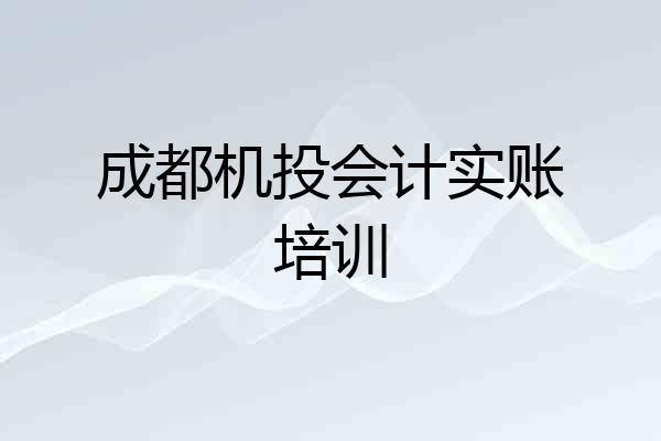 成都机投会计实账培训