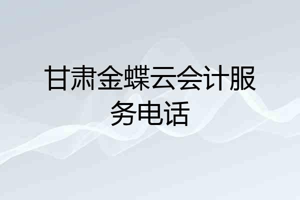 甘肃金蝶云会计服务电话