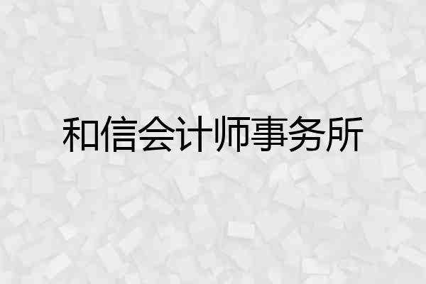 和信会计师事务所