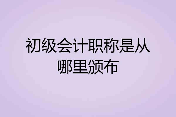 初级会计职称是从哪里颁布