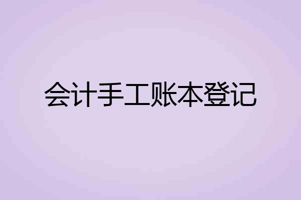 会计手工账本登记