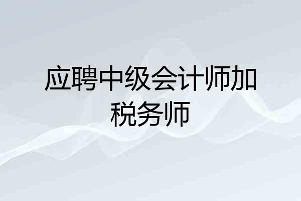 应聘中级会计师加税务师