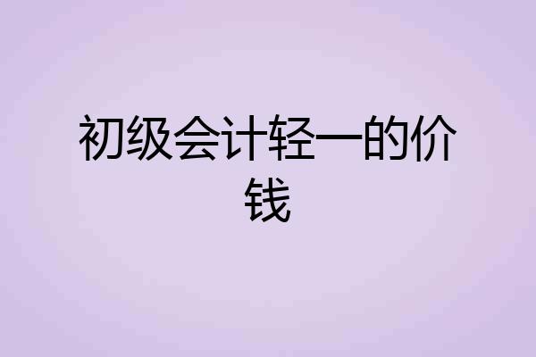 初级会计轻一的价钱