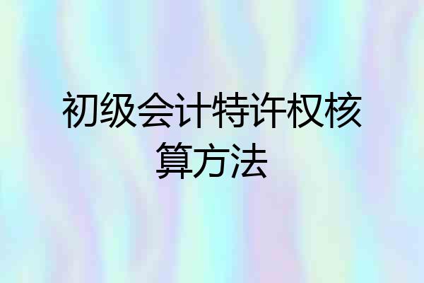 初级会计特许权核算方法