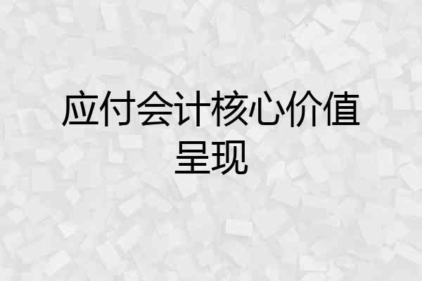 应付会计核心价值呈现