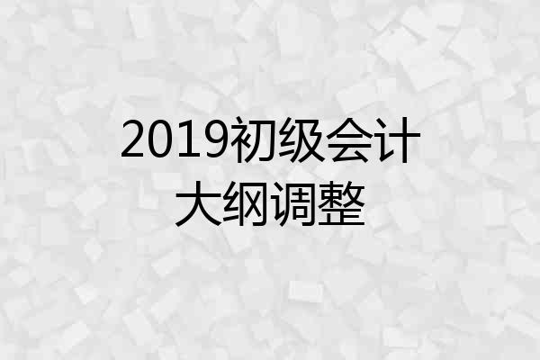 2019初级会计大纲调整