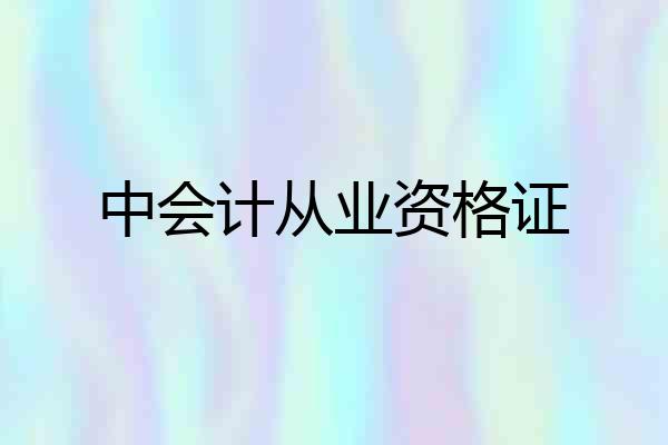 中会计从业资格证