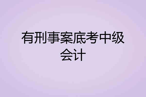 有刑事案底考中级会计