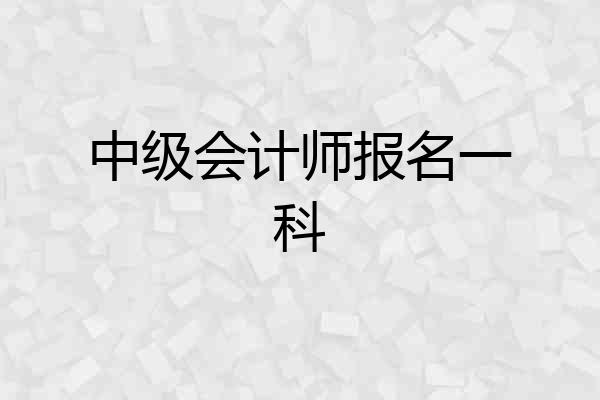中级会计师报名一科