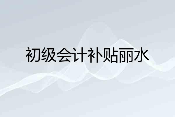 初级会计补贴丽水