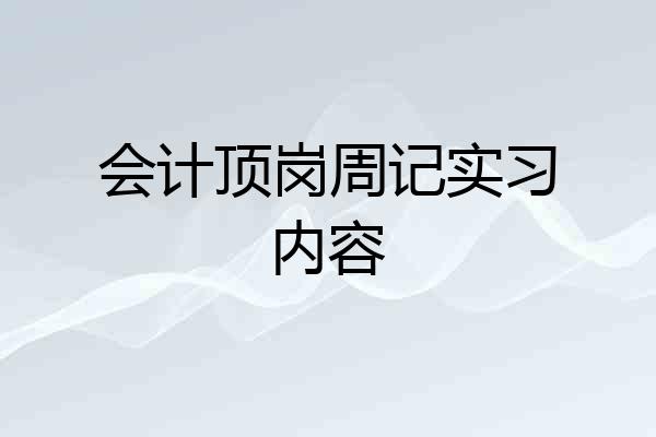 会计顶岗周记实习内容
