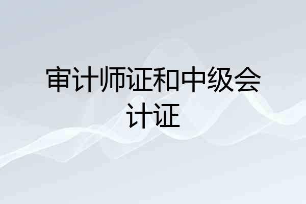 审计师证和中级会计证