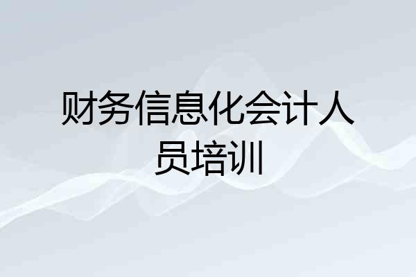 财务信息化会计人员培训