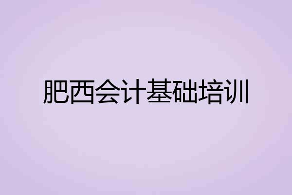 肥西会计基础培训