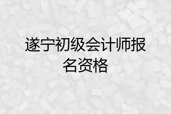遂宁初级会计师报名资格