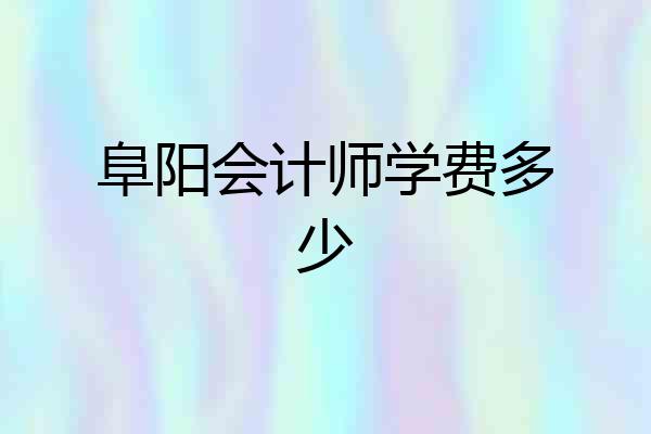 阜阳会计师学费多少