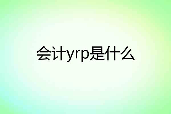 会计yrp是什么
