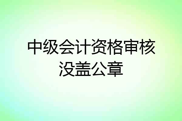 中级会计资格审核没盖公章