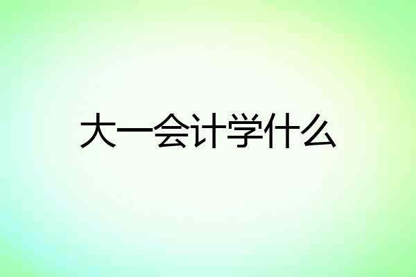 大一会计学什么