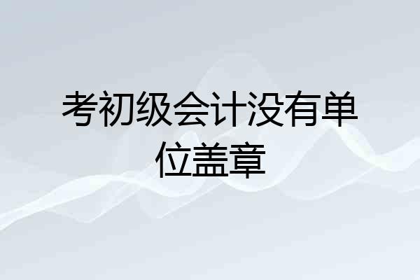 考初级会计没有单位盖章