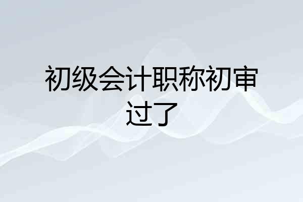初级会计职称初审过了