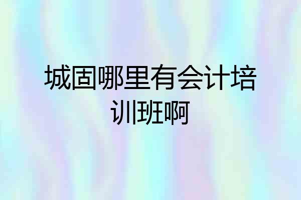 城固哪里有会计培训班啊