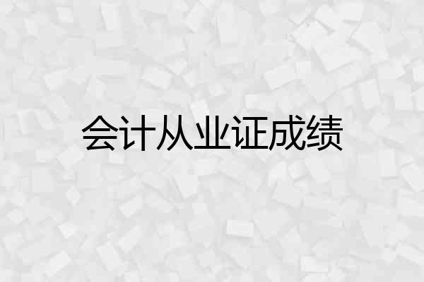 会计从业证成绩