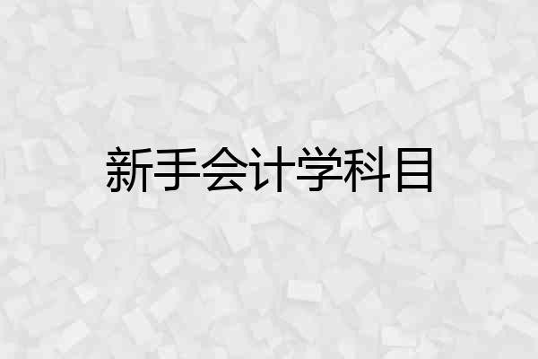 新手会计学科目