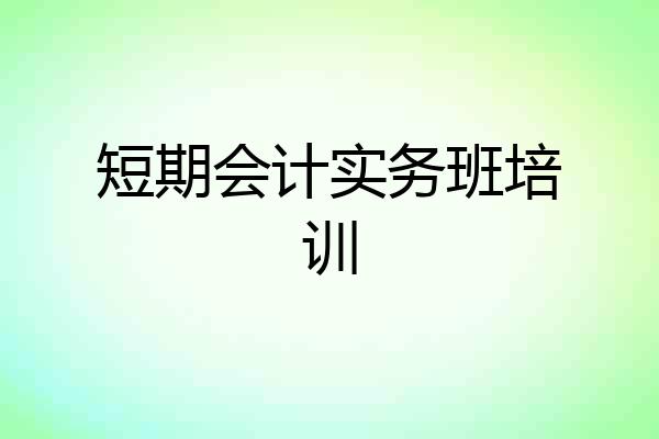 短期会计实务班培训