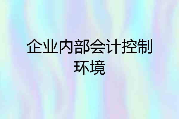 企业内部会计控制环境