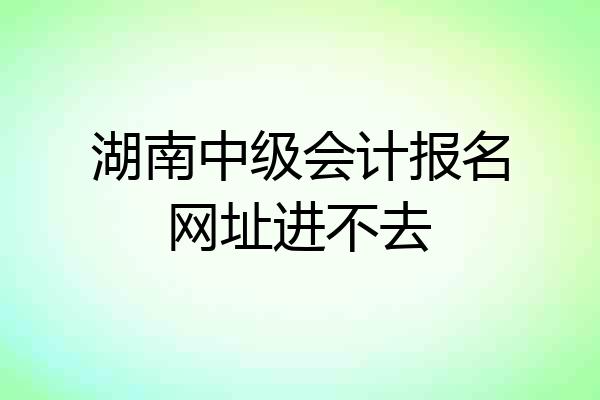 湖南中级会计报名网址进不去