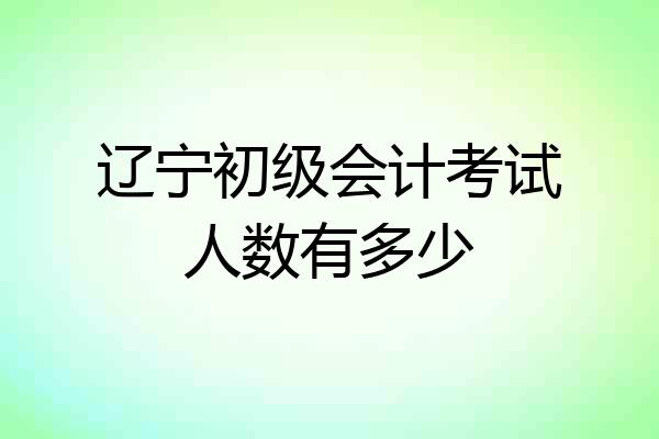辽宁初级会计考试人数有多少