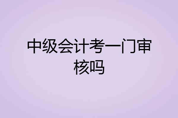 中级会计考一门审核吗