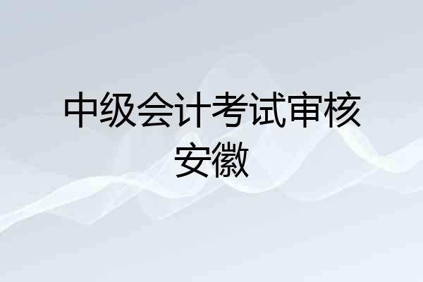 中级会计考试审核安徽