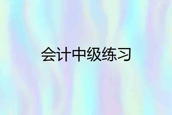 会计中级练习