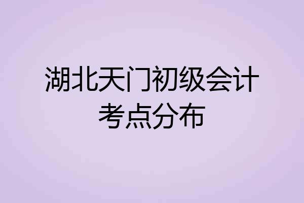 湖北天门初级会计考点分布