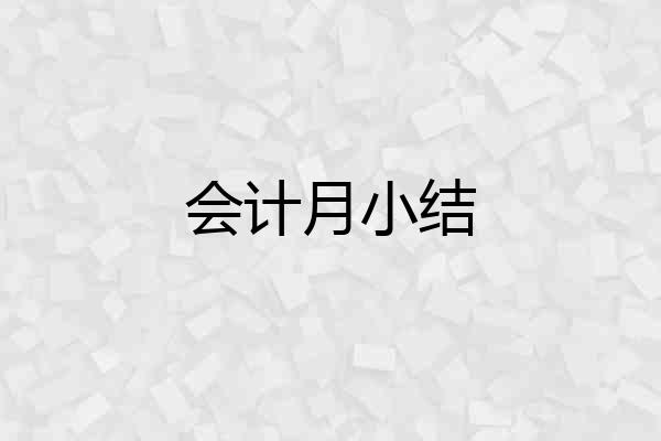 会计月小结