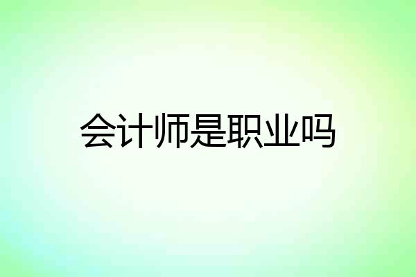 会计师是职业吗