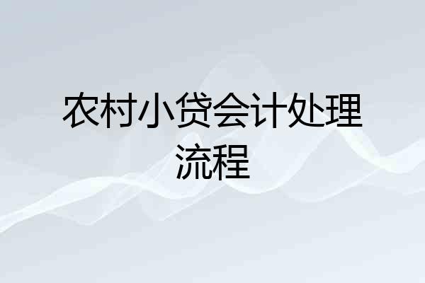 农村小贷会计处理流程