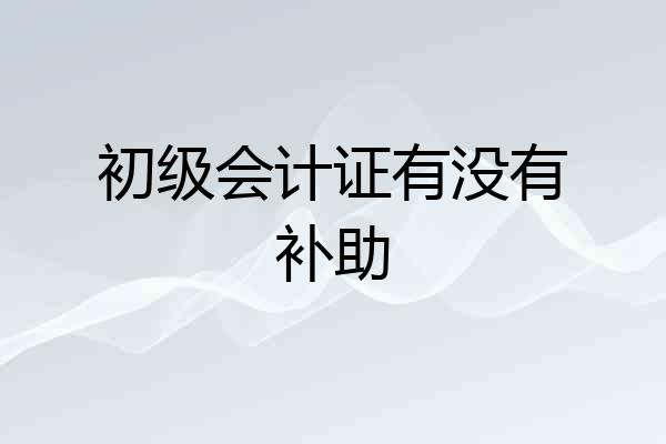 初级会计证有没有补助