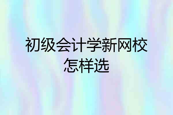 初级会计学新网校怎样选