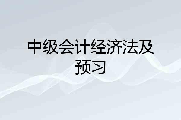中级会计经济法及预习