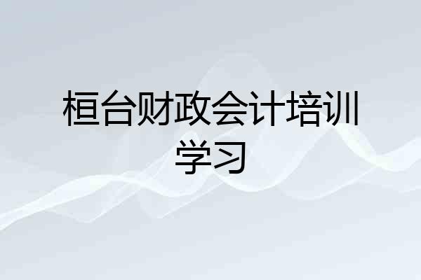 桓台财政会计培训学习
