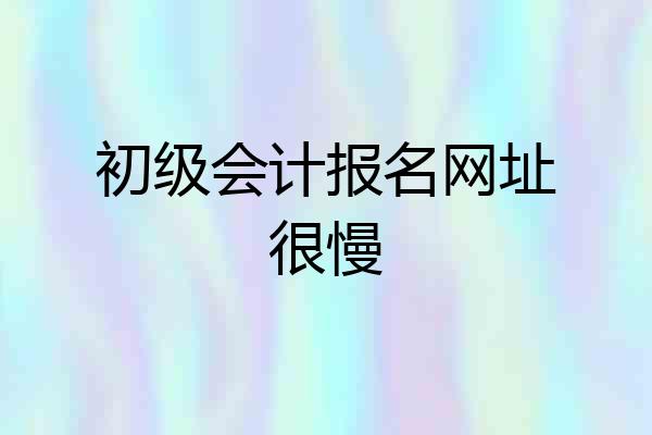 初级会计报名网址很慢