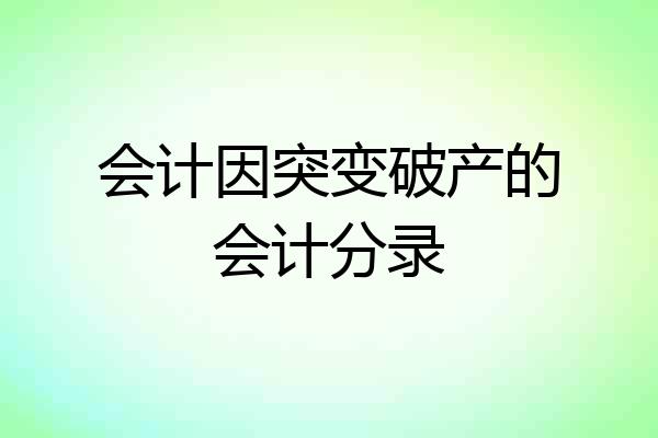 会计因突变破产的会计分录
