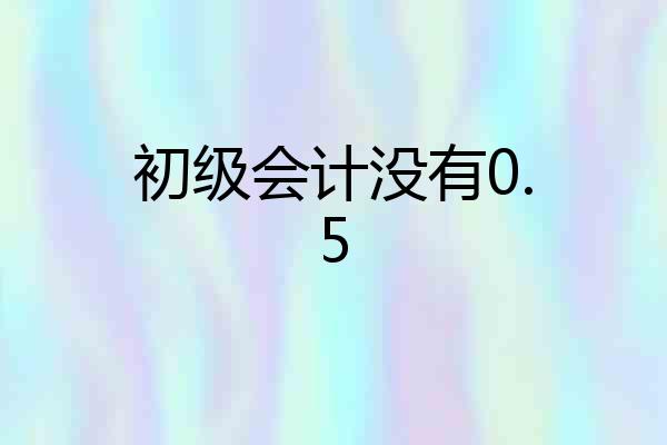 初级会计没有0.5